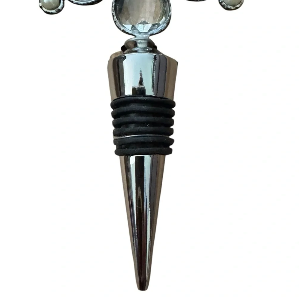 POTTERY BARN Crystal Flower Bottle Stopper